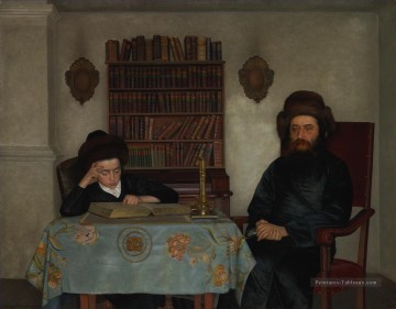 Isidor Kaufmann œuvres - Rabbin avec jeune étudiant Isidore Kaufmann juif hongrois
